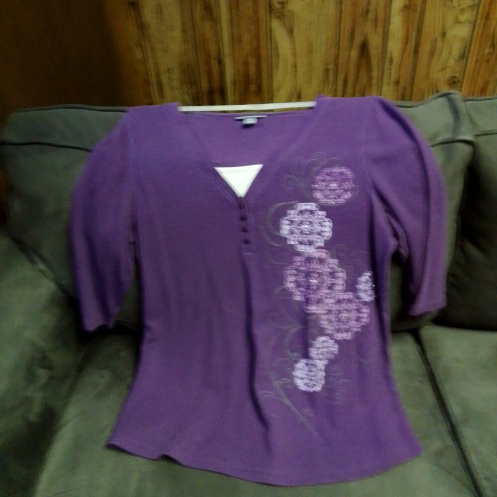 Womens Essentials Plus Size Purple Top